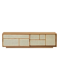 Air Sideboard Low, black/cane fra Design House Stockholm