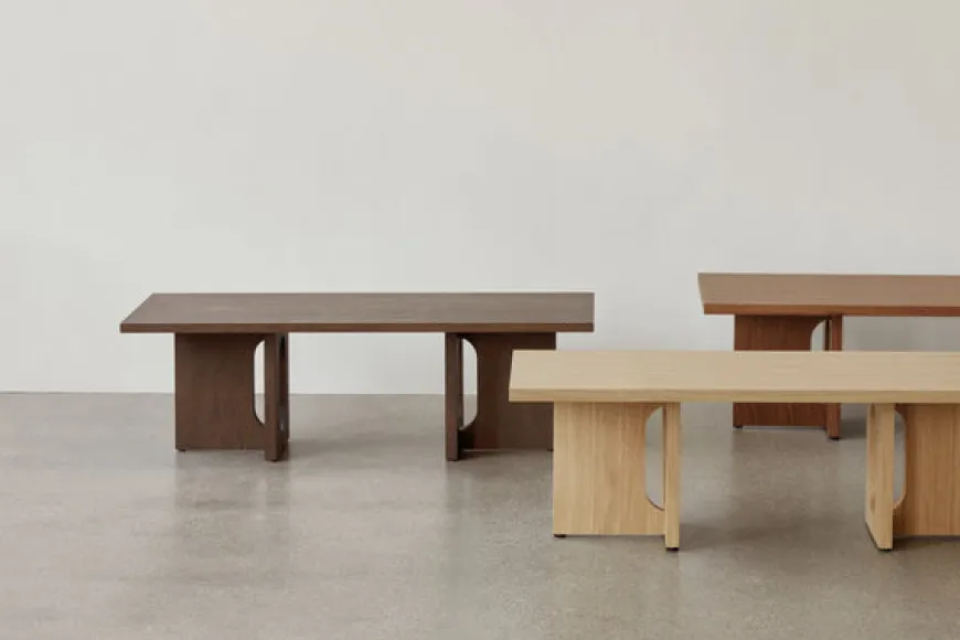 Androgyne Lounge Table, Calacatta Viola / Wood fra Audo Copenhagen