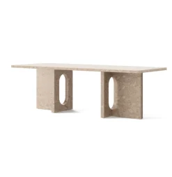 Androgyne Lounge Table, grey galaxy marble/wood fra Audo Copenhagen