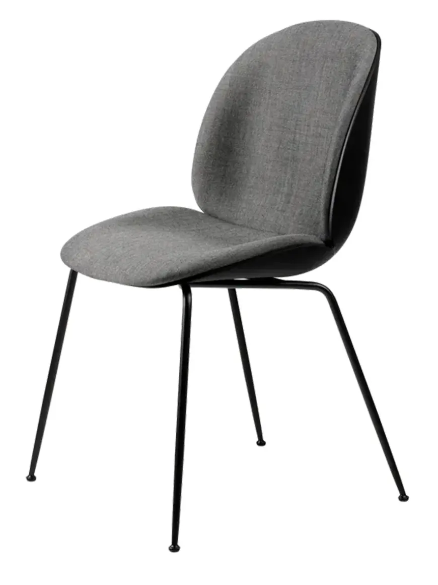 Beetle Chair, forsidepolstret, sort skal fra GUBI