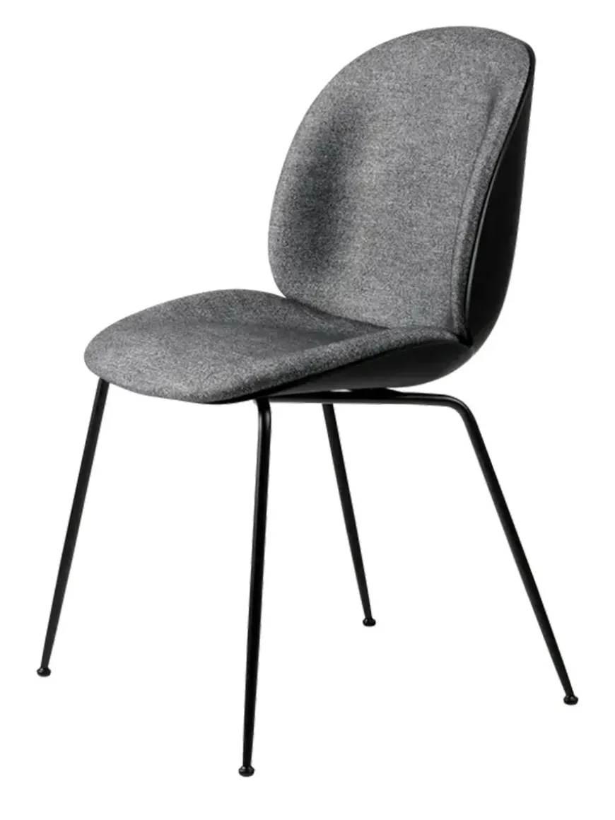 Beetle Chair, forsidepolstret, sort skal fra GUBI