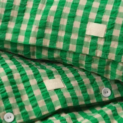 Bæk & Bølge Sengetøj, grøn/sand fra Juna