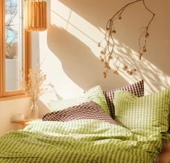 Bæk & Bølge Sengetøj, grøn/soft pink fra Juna