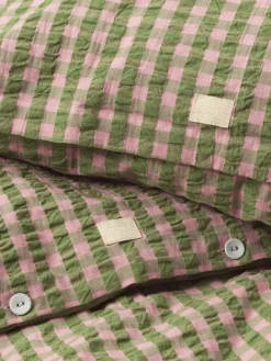 Bæk & Bølge Sengetøj, grøn/soft pink fra Juna