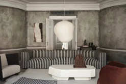 Catena Sofa Center Louisiana, sand/black fra Ferm Living