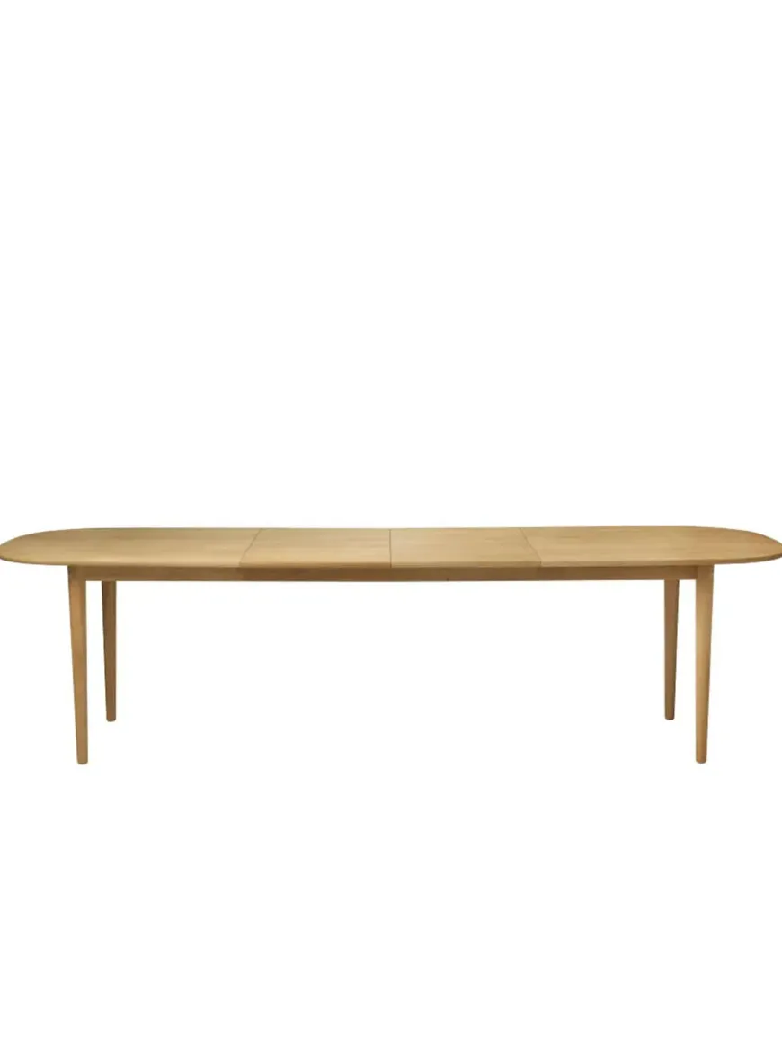 C63E Bjørk Spisebord inkl. 2 Tillægsplader, olieret eg fra FDB Møbler