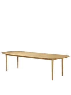 C63E Bjørk Spisebord inkl. 2 Tillægsplader, olieret eg fra FDB Møbler