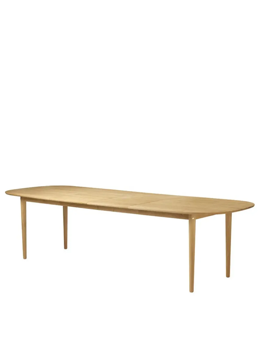 C63E Bjørk Spisebord inkl. 2 Tillægsplader, olieret eg fra FDB Møbler