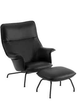 Doze Lounge Chair inkl. Fodskammel, cognac refine leather fra Muuto