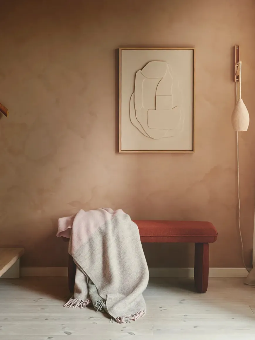 Drejø Plaid, camel fra Silkeborg Uldspinderi