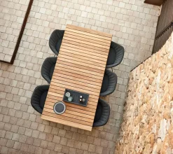 Drop Spisebord m/120 cm udtræk, teak/lava grey fra Cane-line