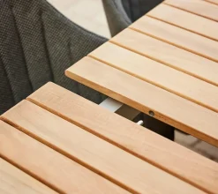 Drop Spisebord m/120 cm udtræk, teak/lava grey fra Cane-line