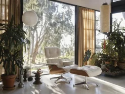 Eames Lounge Chair inkl. Fodskammel, valnød/Nubia fra Vitra