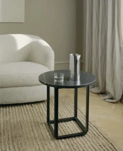 Florence sidebord Ø50, black marquina fra New Works