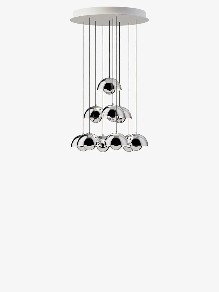 Flowerpot Chandelier VP10, 10 pendants fra &Tradition