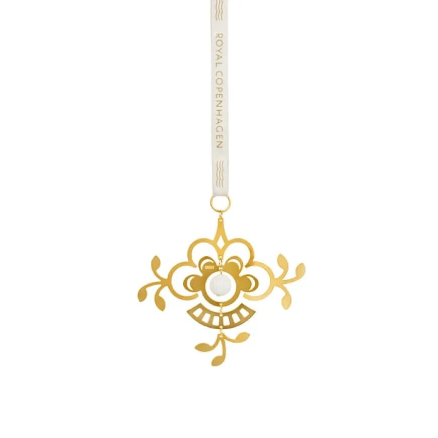 Forgyldt juleornament Blomst fra Royal Copenhagen