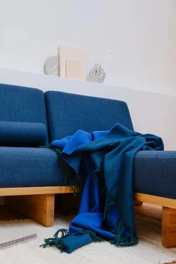 Franja Plaid, green/blue fra Silkeborg Uldspinderi