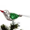 Fugl m. Klemme 10 cm, sølvfarvet/grøn fra Brink Nordic
