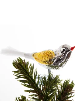 Fugl m. Klemme 10 cm, sølvfarvet/grøn fra Brink Nordic