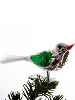 Fugl m. Klemme 10 cm, sølvfarvet/pink fra Brink Nordic