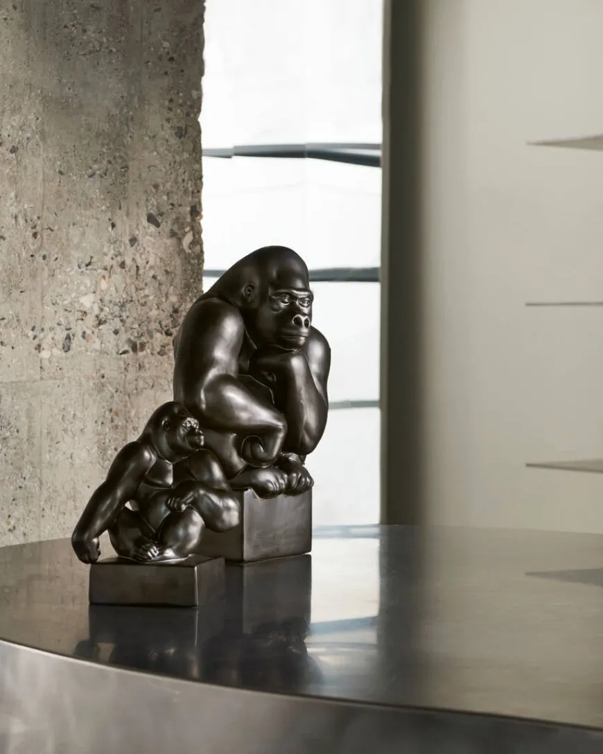 Gorilla figur grafit 20,5 cm fra Royal Copenhagen