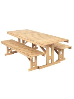 Havemøbelsæt, 2 bænke og bord af Børge Mogensen