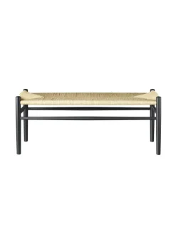 J83B Bænk, sortlakeret bøg fra FDB Møbler