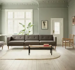 J83B Bænk, sortlakeret bøg fra FDB Møbler