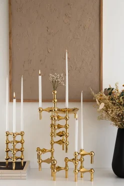 Kertelys til Nagel Lysestage, burgundy red fra STOFF Nagel