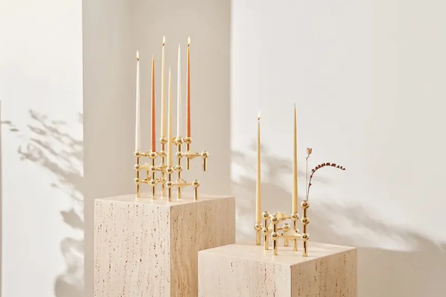 Kertelys til Nagel Lysestage, soft brown fra STOFF Nagel