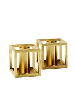 Kubus Micro lysestager, guldbelagt fra Audo Copenhagen
