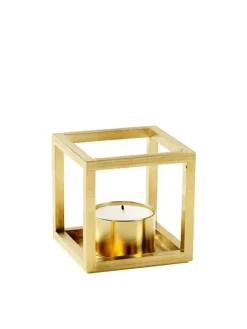 Kubus T Lysestage, guldbelagt fra Audo Copenhagen