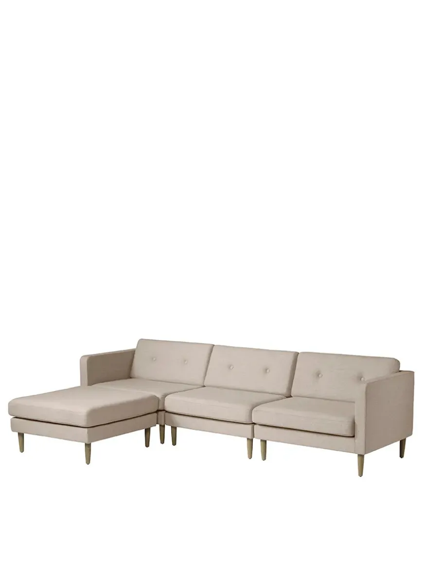 L42 Firhøj Sofa 3-Personers m. chaiselong, beige fra FDB Møbler