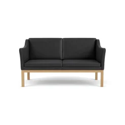L45 MK154 2 pers. sofa, sort læder af Mogens Koch