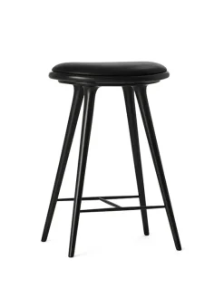 Lav barstol i mørkbejdset bøg fra Mater