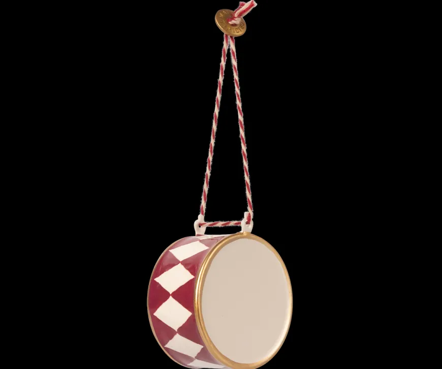 Metal Ornament, tromme, lille - rød fra Maileg