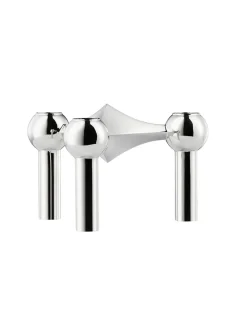 Nagel Lysestage, børstet krom fra STOFF Nagel