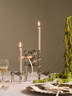 Nagel Lysestage, børstet krom fra STOFF Nagel