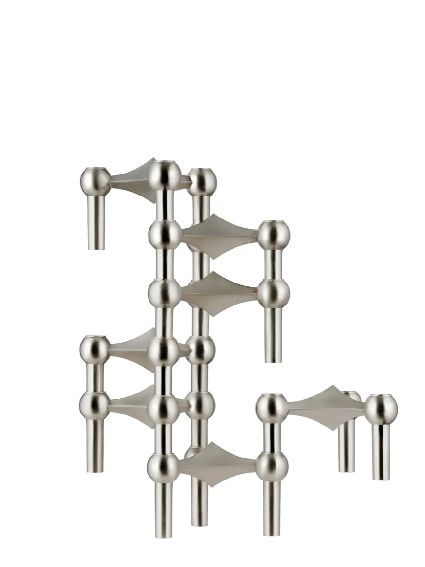 Nagel Lysestage, børstet krom fra STOFF Nagel