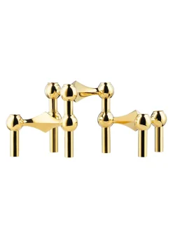 Nagel Lysestage, børstet messing fra STOFF Nagel