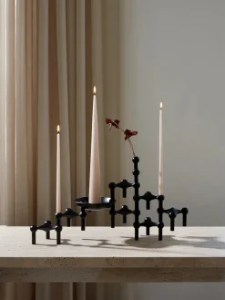 Nagel Lysestage, sort fra STOFF Nagel