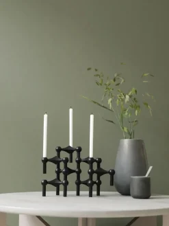 Nagel Lysestage, sort fra STOFF Nagel