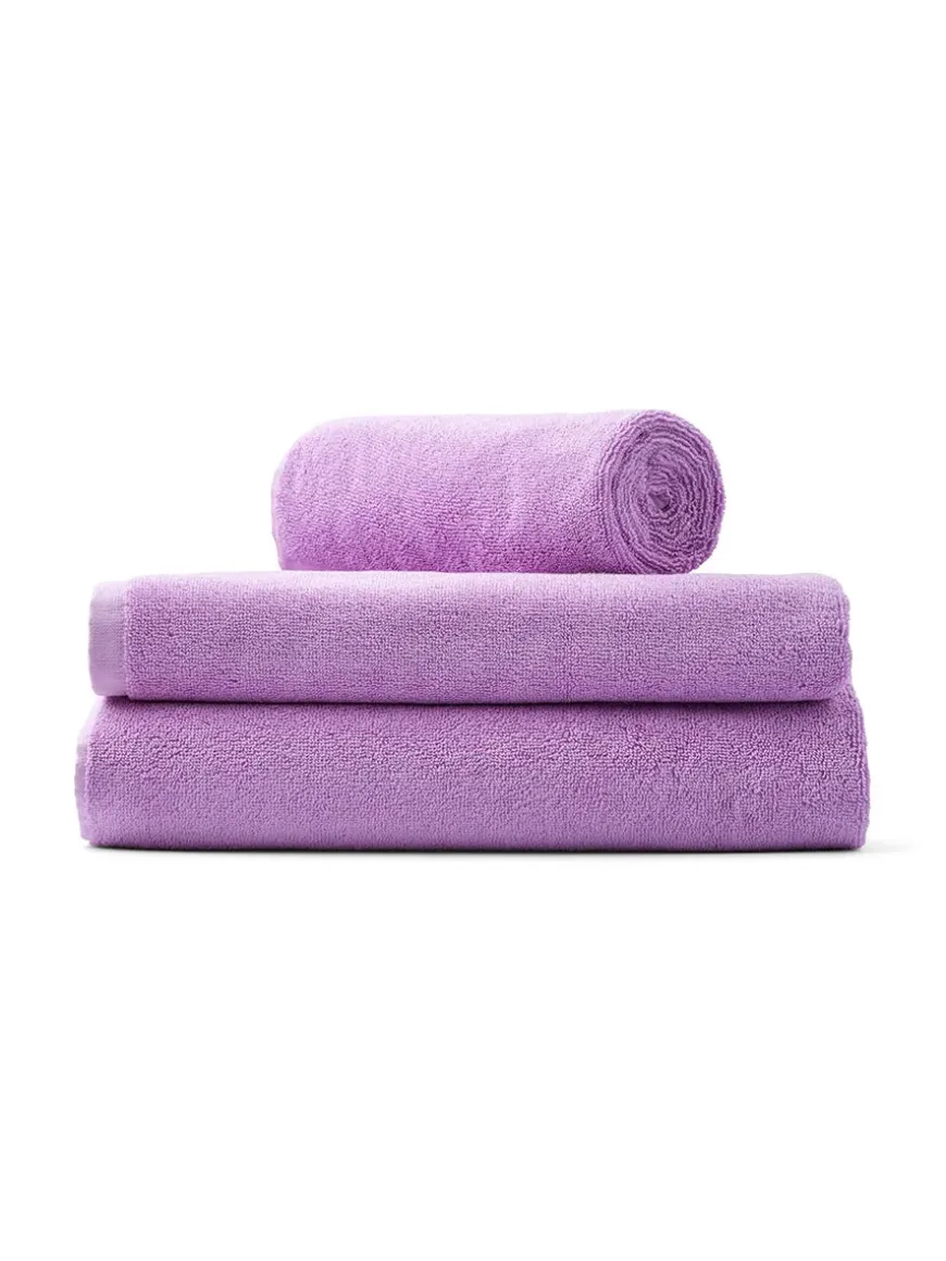 Naram towel - Lilac & Neon yellow fra Bongusta