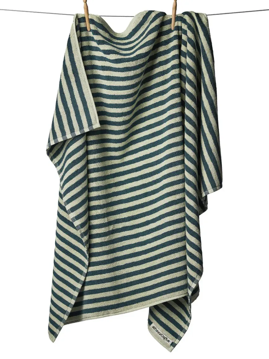 Naram towel - Lilac & Neon yellow fra Bongusta