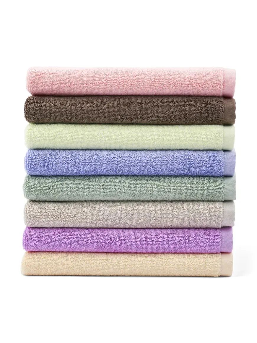 Naram towel - Lilac & Neon yellow fra Bongusta