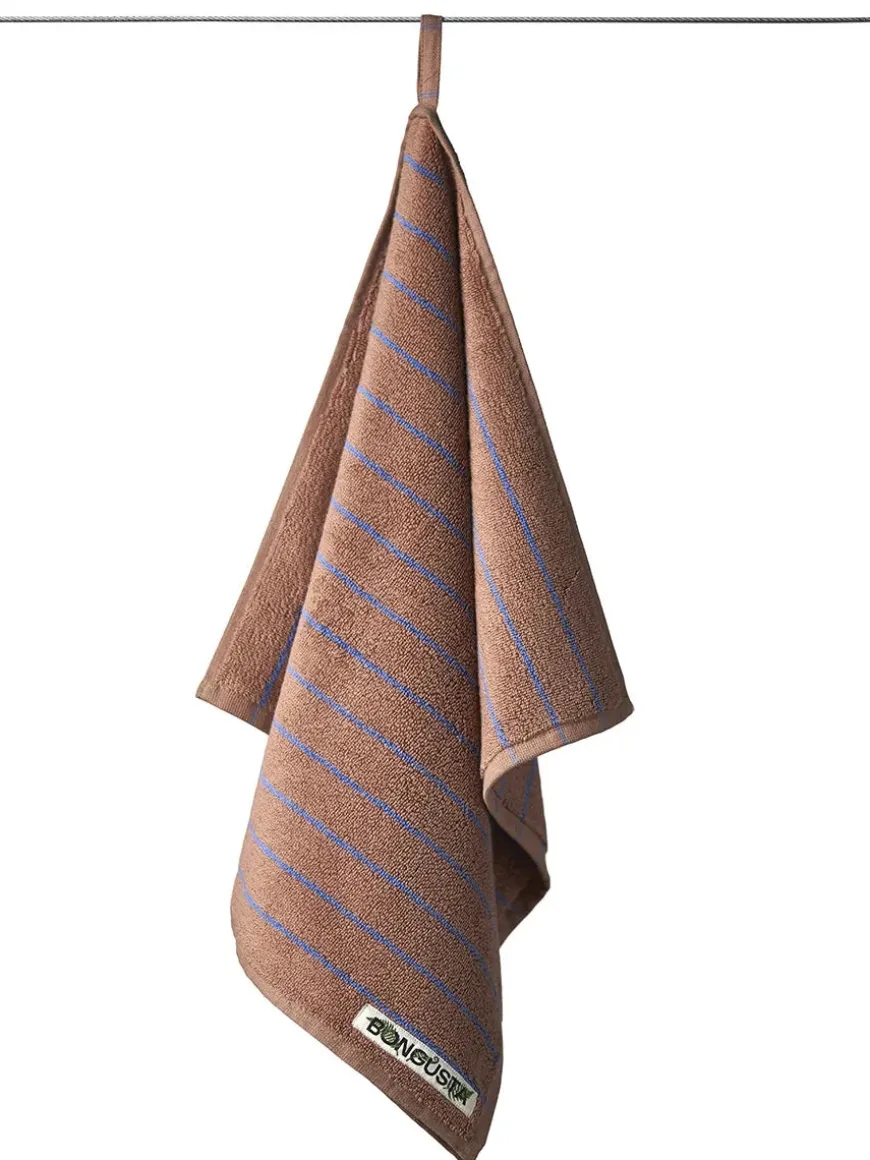 Naram towel - Lilac & Neon yellow fra Bongusta