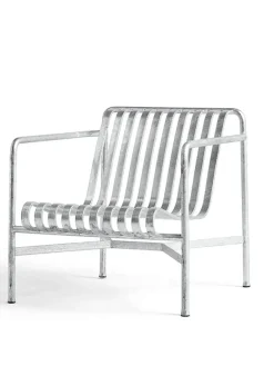 Palissade Lounge Chair Low, hot galvanised fra Hay