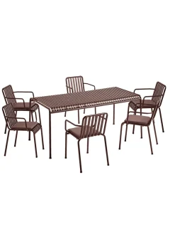 Palissade Sæt, 6 armstole og bord i anthracite fra HAY