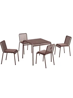 Palissade sæt, 4 armstole og bord i anthracite fra HAY