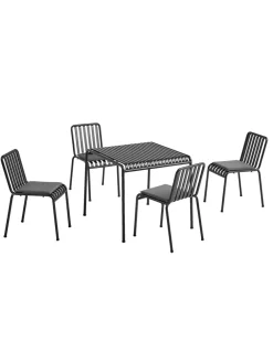 Palissade sæt, 4 stole og bord i anthracite fra HAY